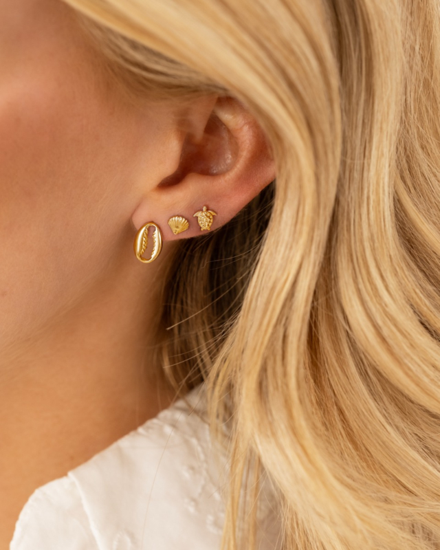 Gouden earparty stud oorbellen