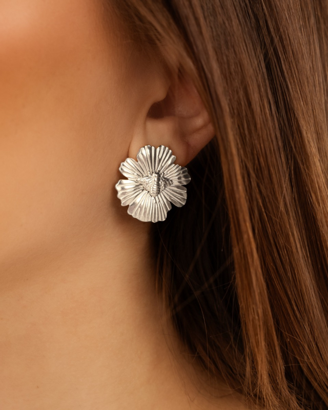 Stud oorbellen bij zilver