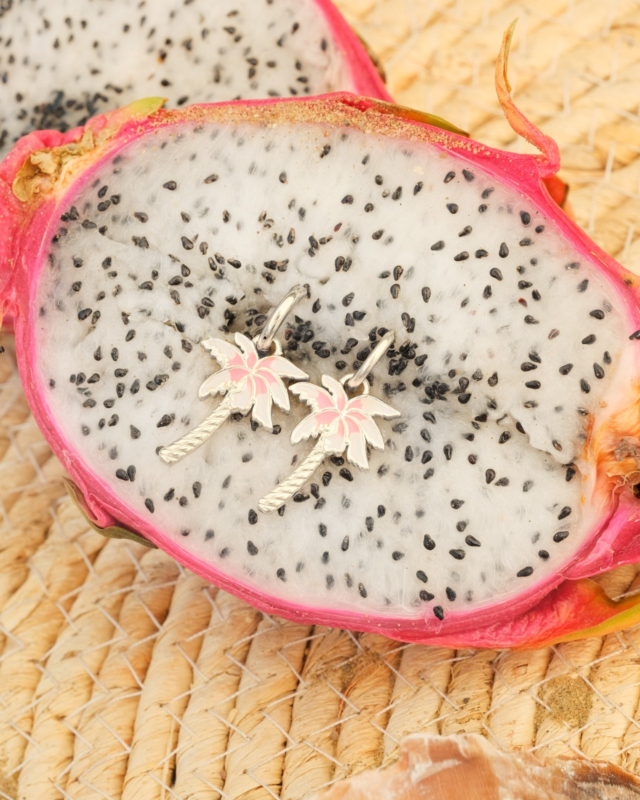 Zilveren palmboom oorringetjes