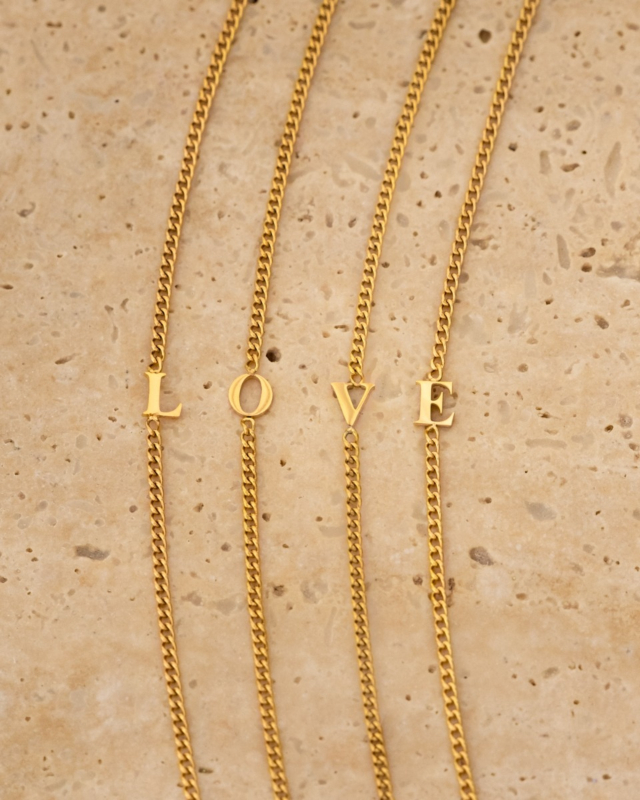 Mini initial kettingen love