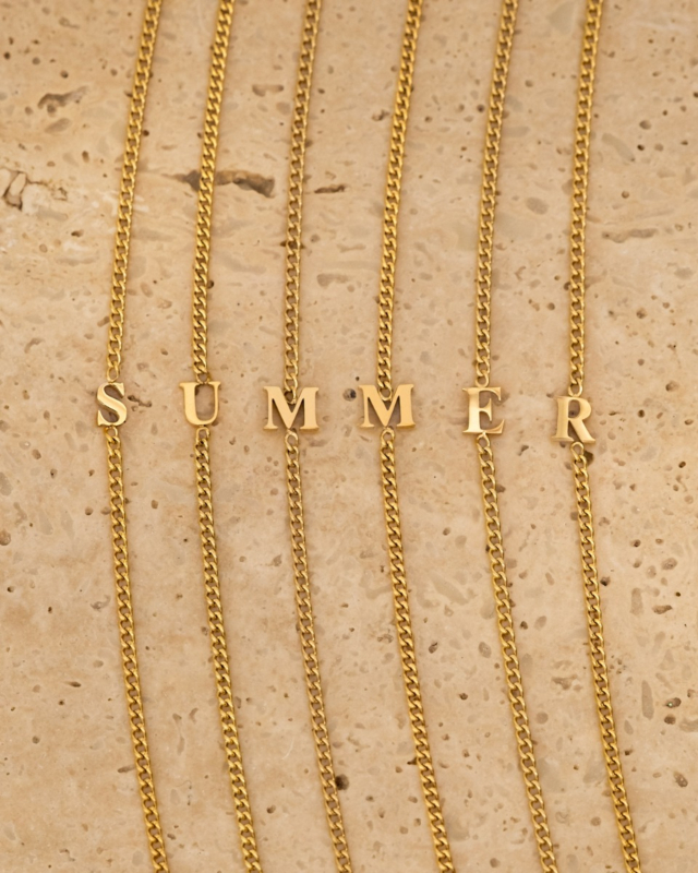 summer vibe initial kettingen