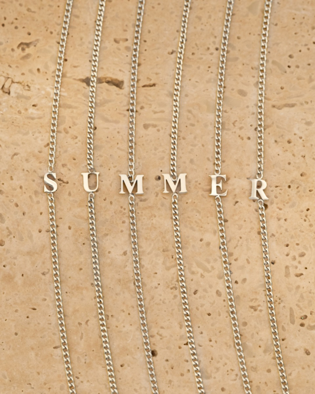 Mini initial kettingen zilver summer