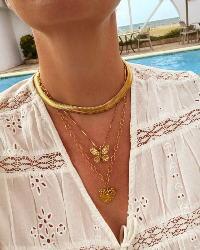 Mix van gouden kettingen