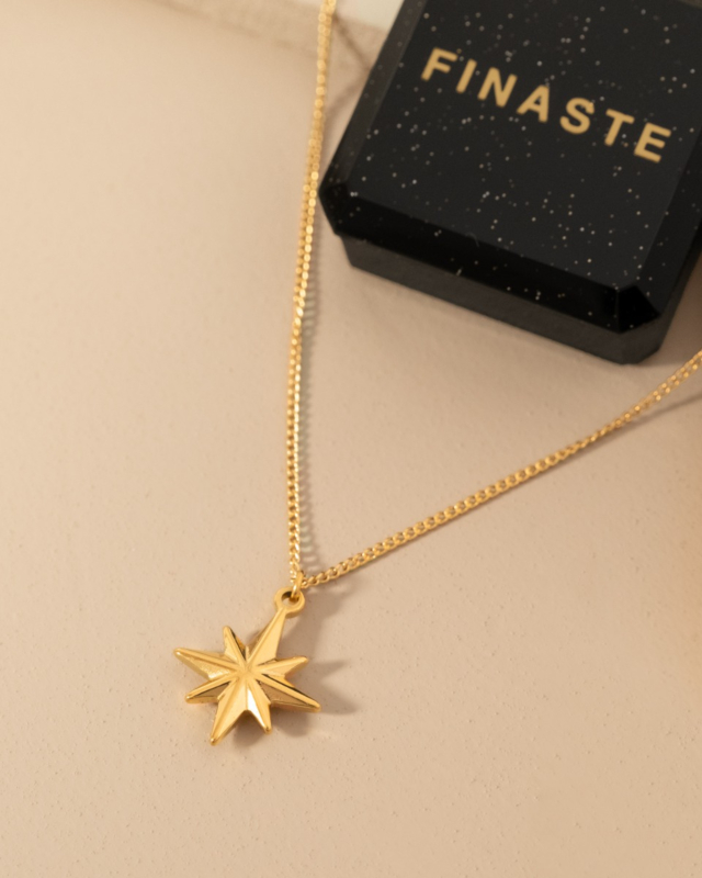 Ster ketting goud in sieradendoosje