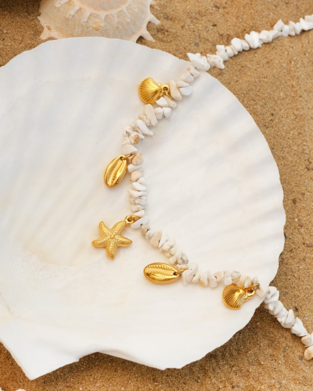 Steentjes bedelketting goud