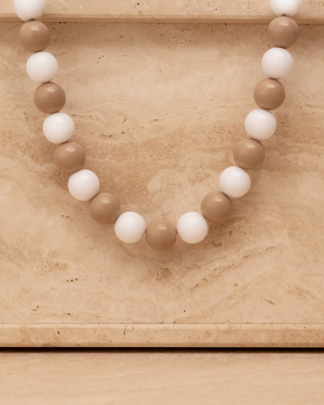 Kralen ketting beige kralen