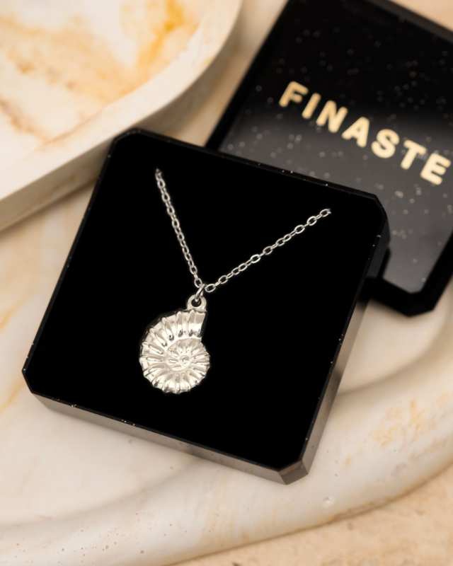 Zilveren ketting met schelp in sieradendoosje