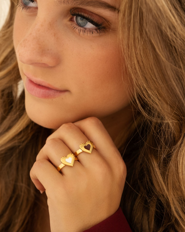 Gouden ringen met hartjes