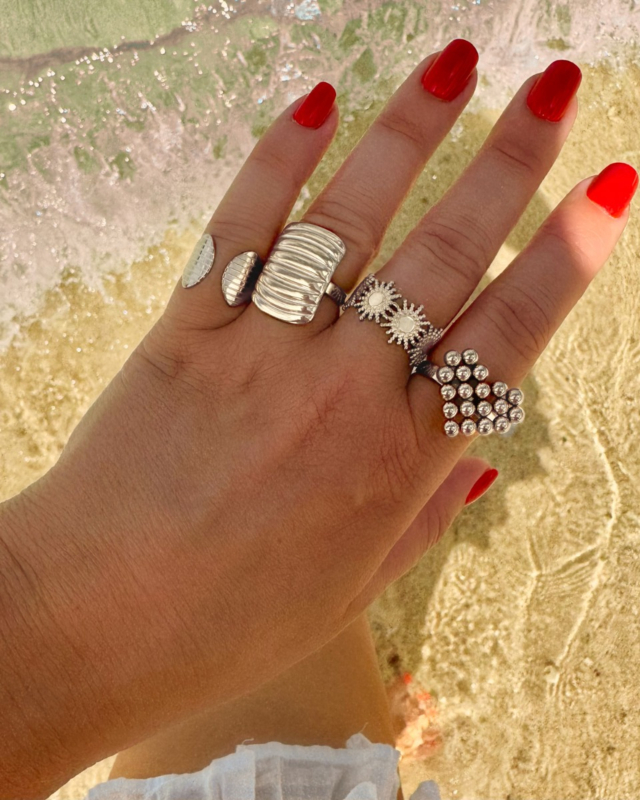 Zilveren ringparty chunky