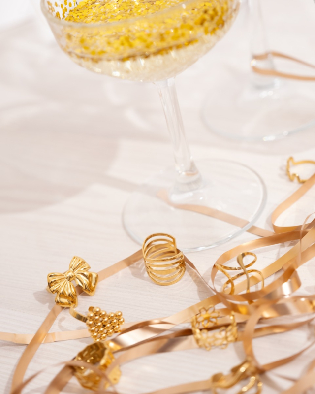 Wave ring kleur goud