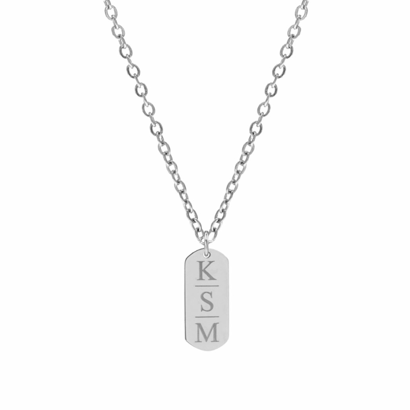 Bar ketting met 3 letters graveren