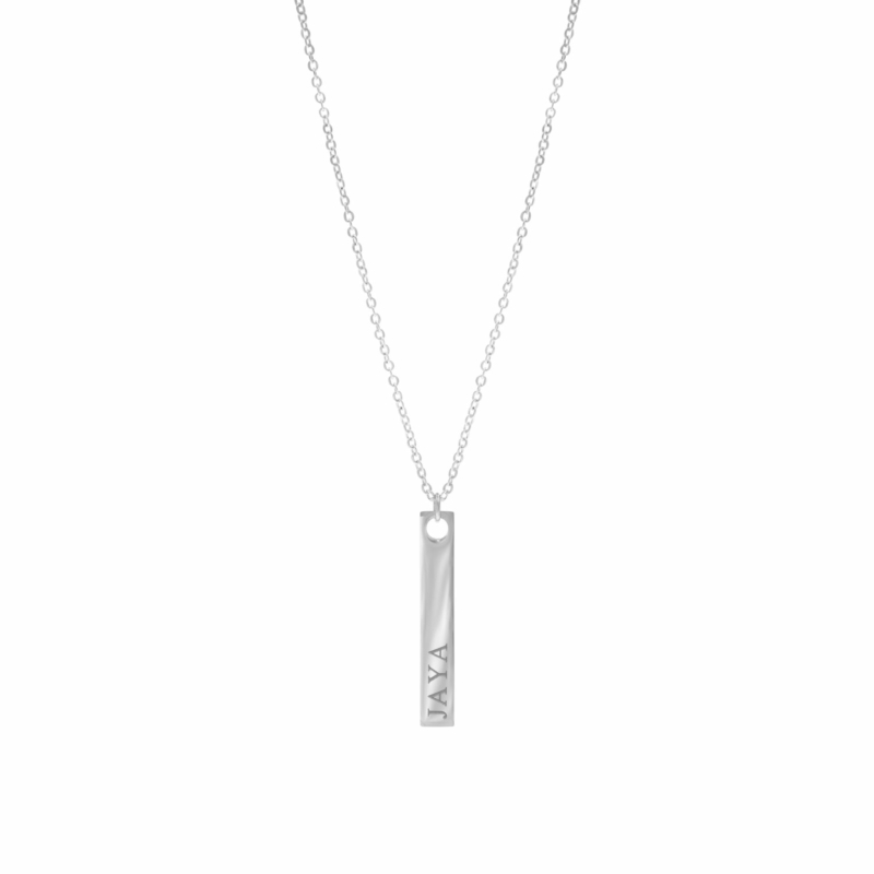 Zilveren ketting met bar graveerbaar