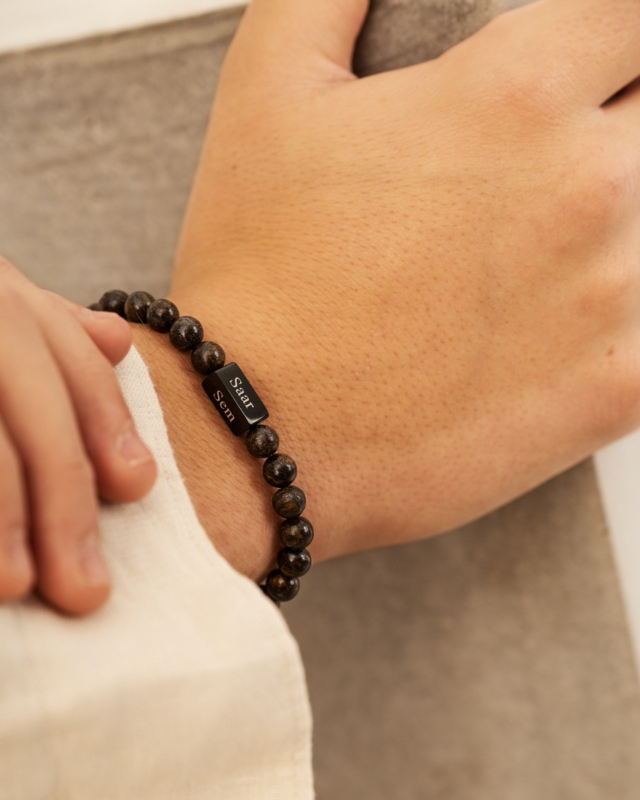 Bruine kralen armband heren