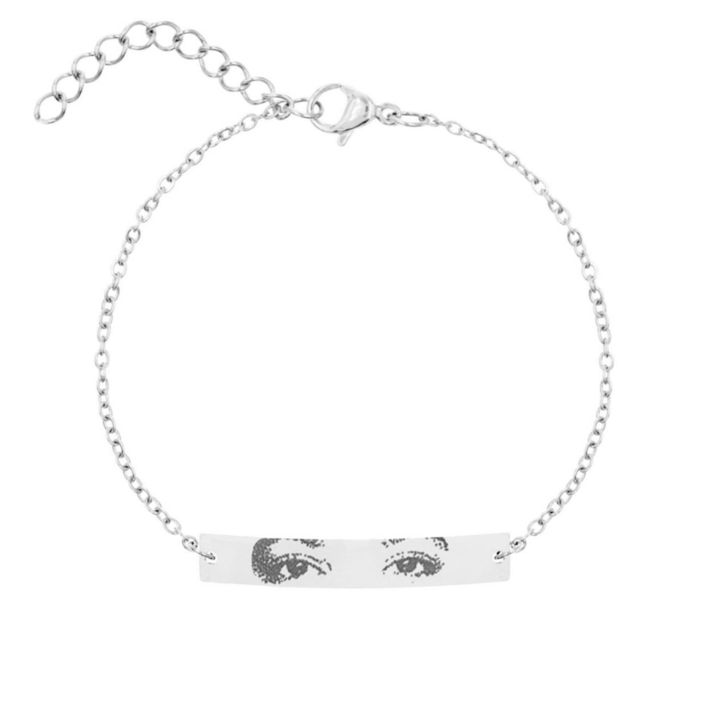 zilveren bar armband met ogen