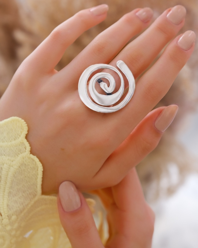 swirl ring zilver