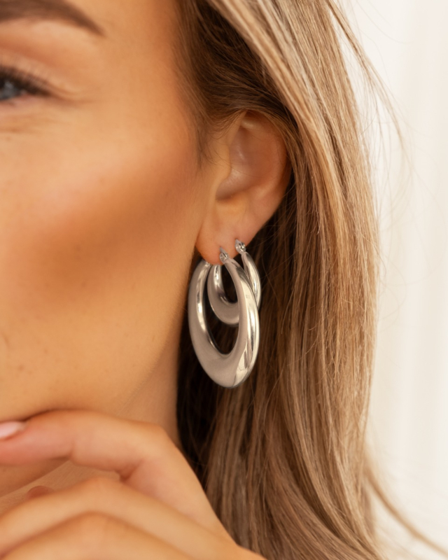 zilveren hoops combinatie