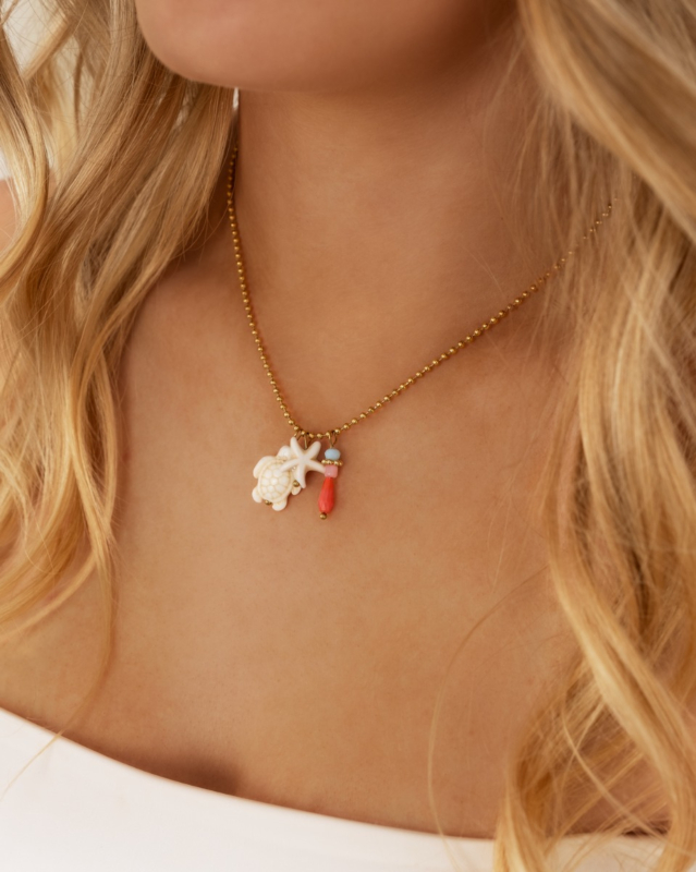 gouden kettinkje met zomerse bedeltjes