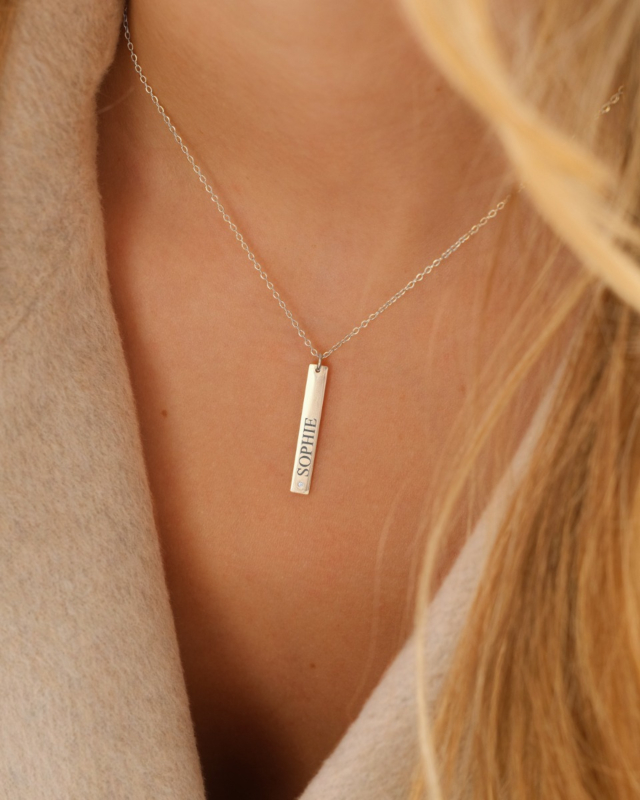 zilveren ketting met naam