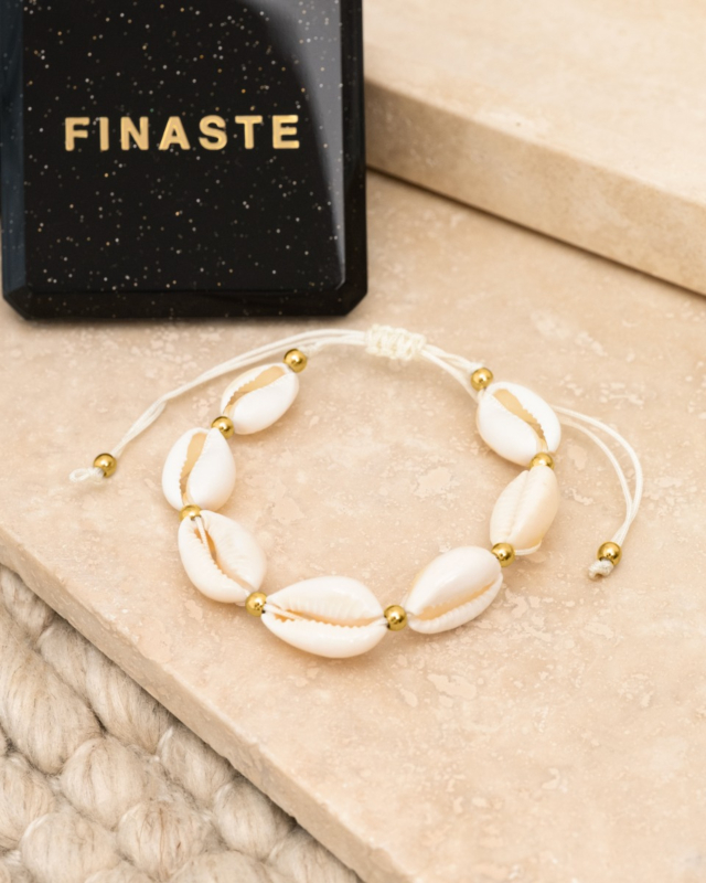 Schelpen enkelbandje goldplated 