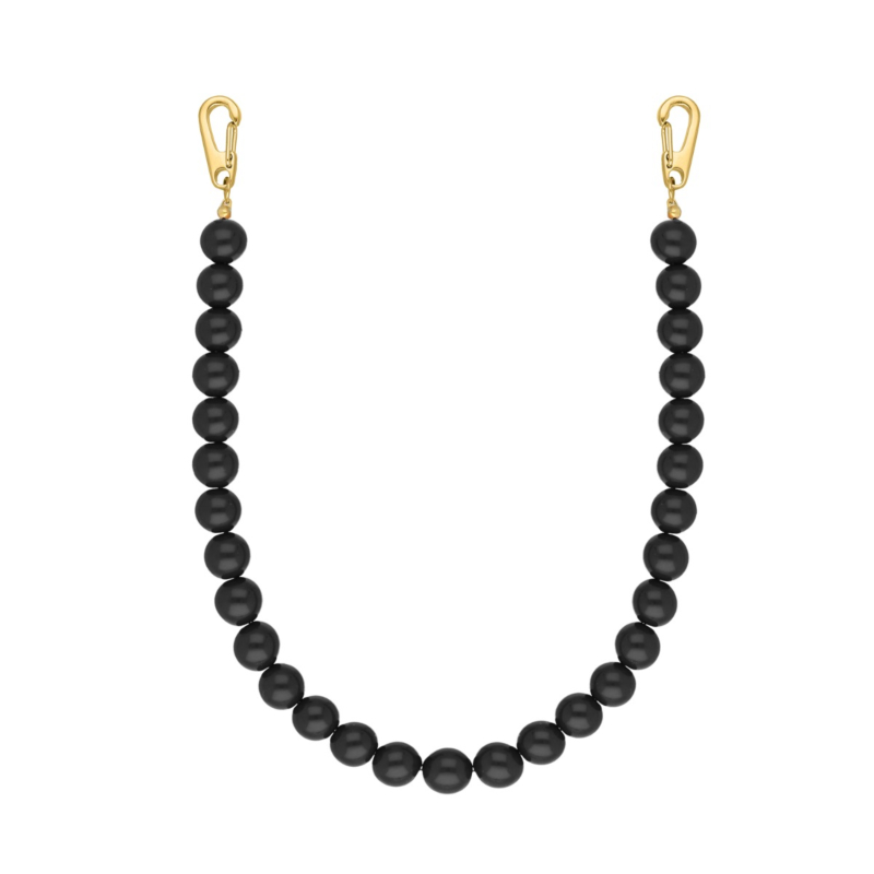 Telefoonkoord kralen zwart