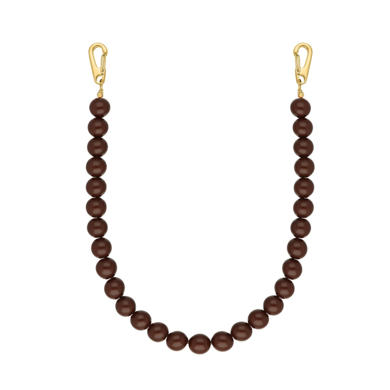 Telefoonkoord kralen bruin