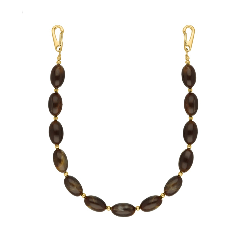 Telefoonkoord kralen & bolletjes bruin