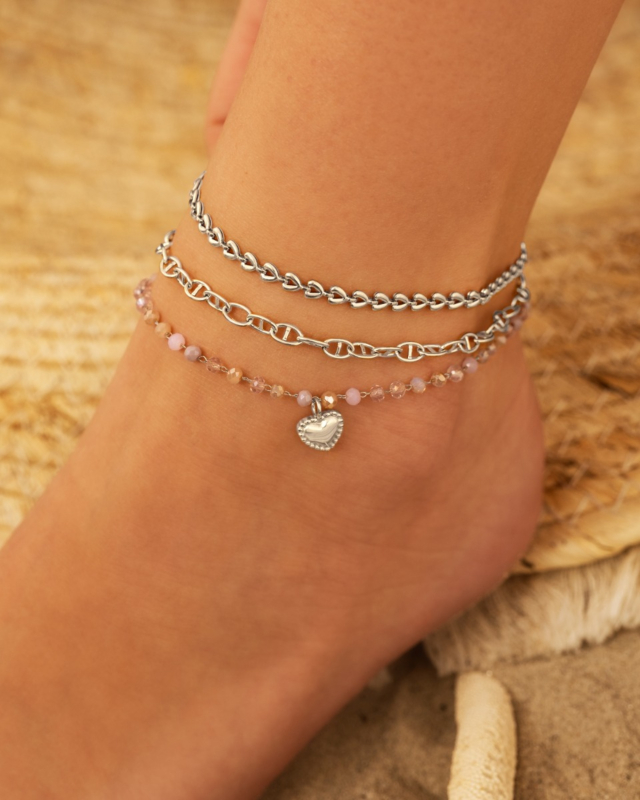 enkelbandjes met steentjes en schakeltjes