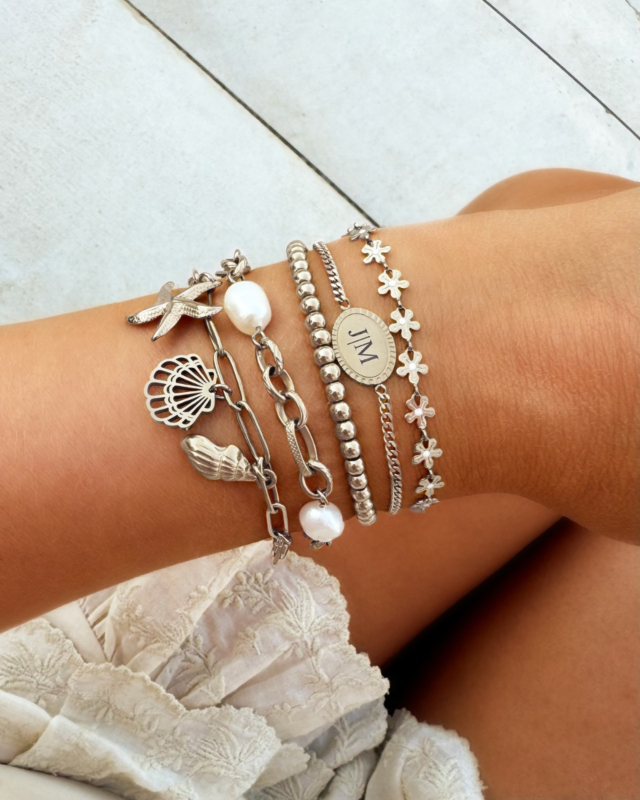 Zilveren armbanden mix zomers