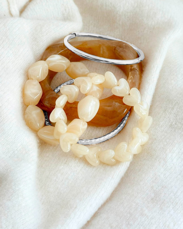 Zilveren bangle armparty