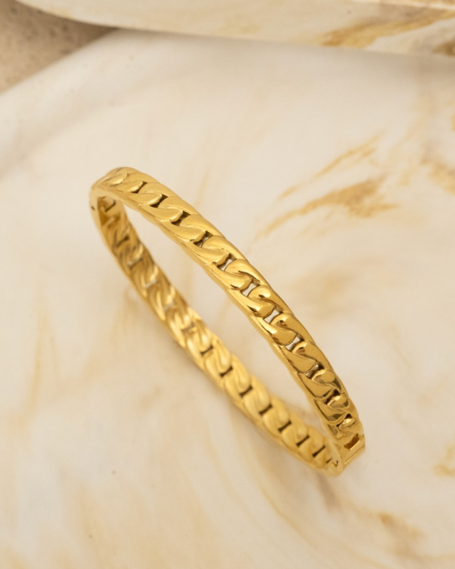Gouden bangle met schakels