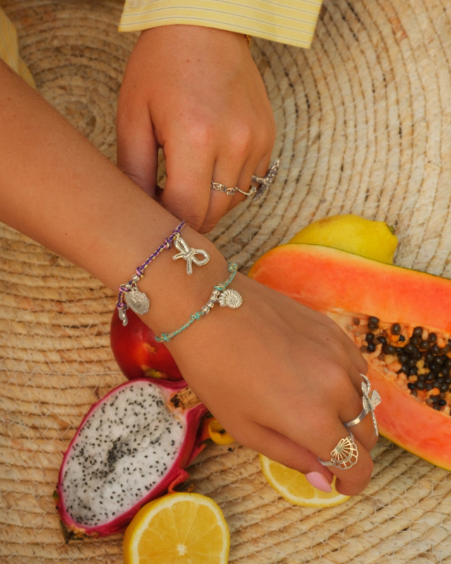 Zilveren touw armbandjes mix