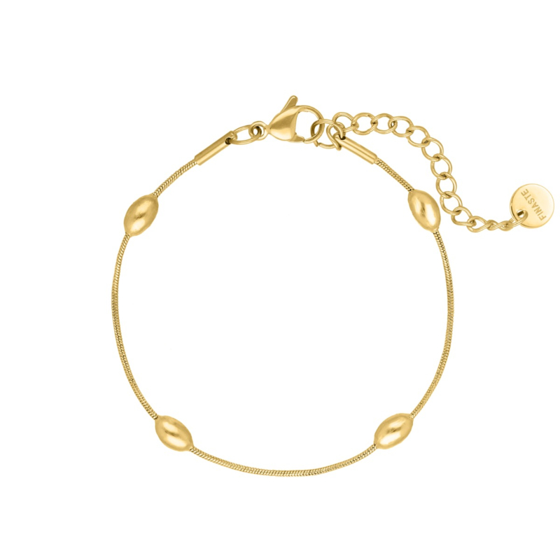Fijne bolletjes armband goudkleurig