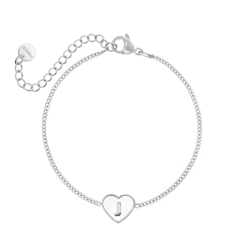 Letter armband luxury heart letter J