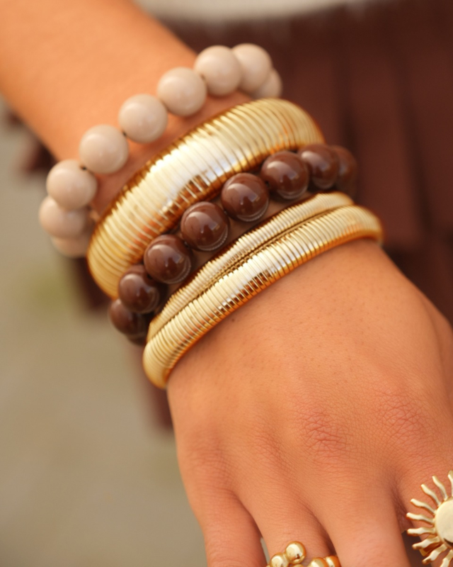Armparty met bangles en kralen
