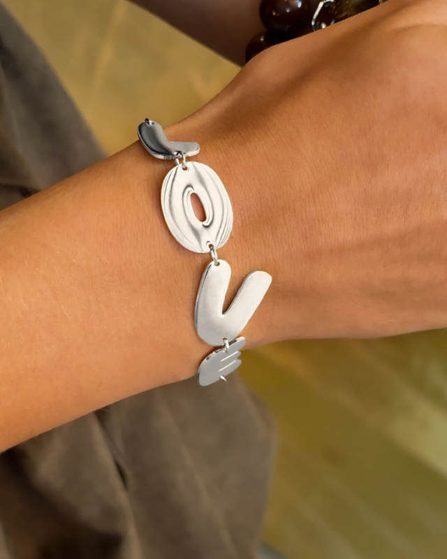 Zilveren love armband 