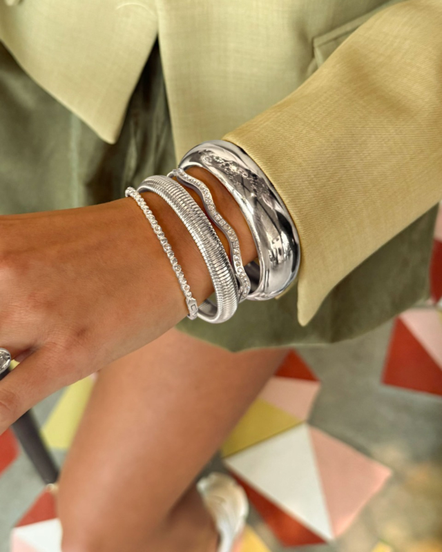 Zilveren armparty bangles