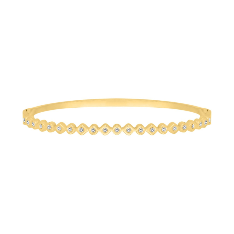 Bangle met steentjes minimalistisch goudkleurig