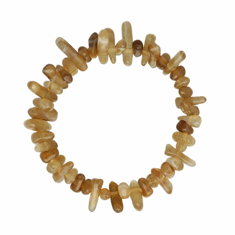 Kralenarmband steentjes mix beige