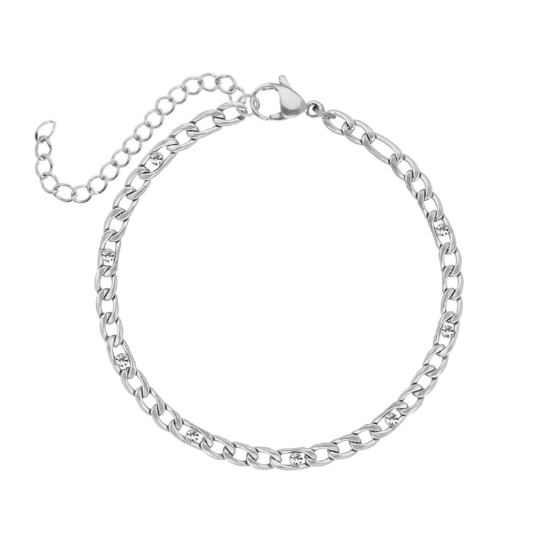 Chain armband met steentjes
