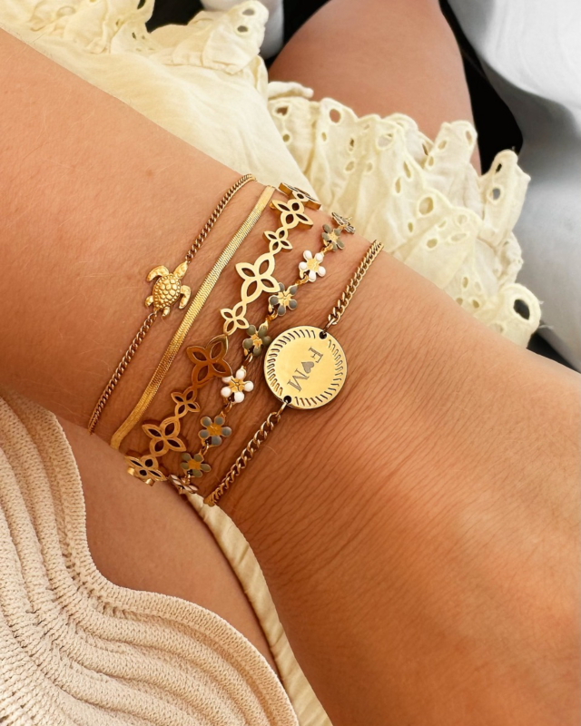 Mini snake armband goudkleurig
