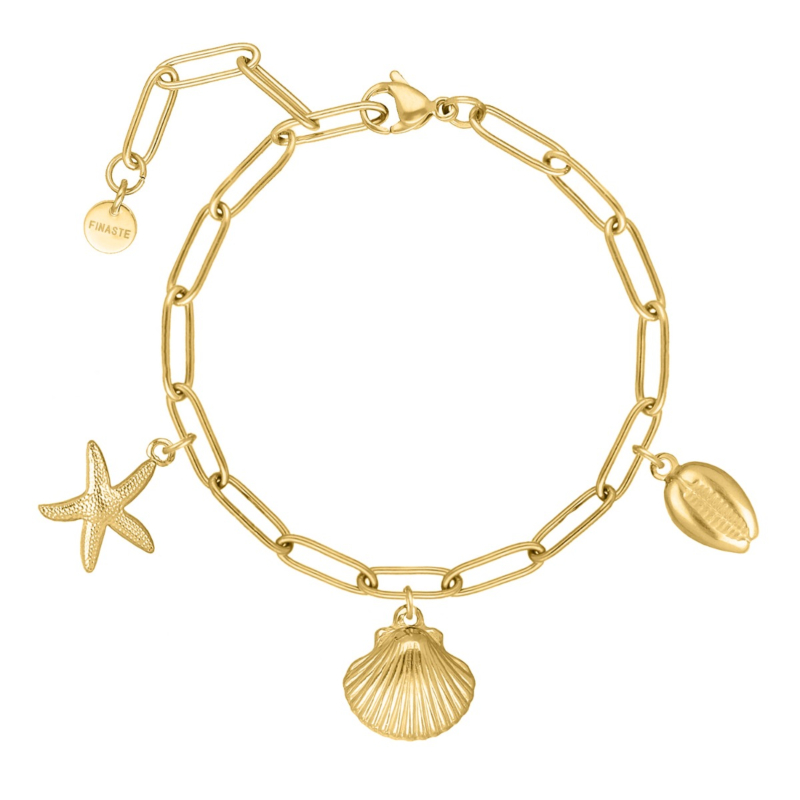 Bedelarmband zee bedels goudkleurig