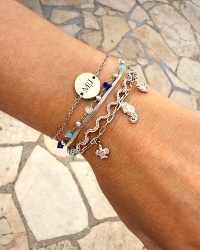 zilveren zomerse armparty