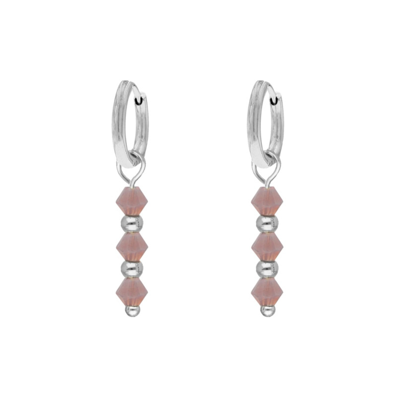 Oorbellen lila beads