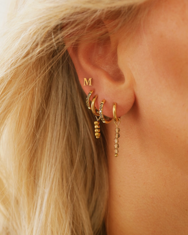 Gouden earparty met bruine details