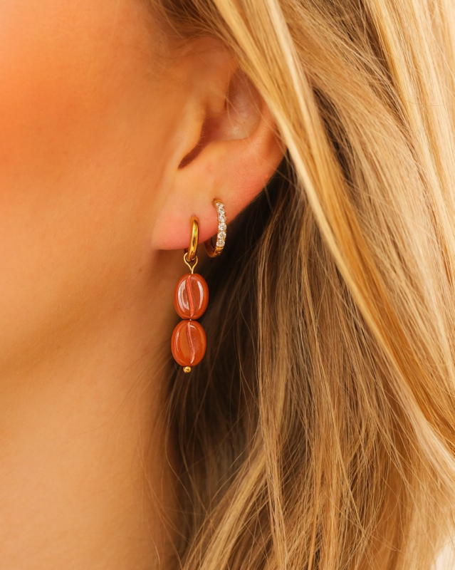 Earparty met koffieboon oorbellen