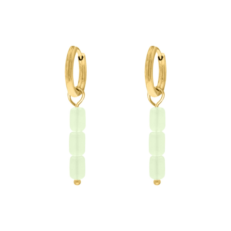 Oorbellen met steentjes mintgroen