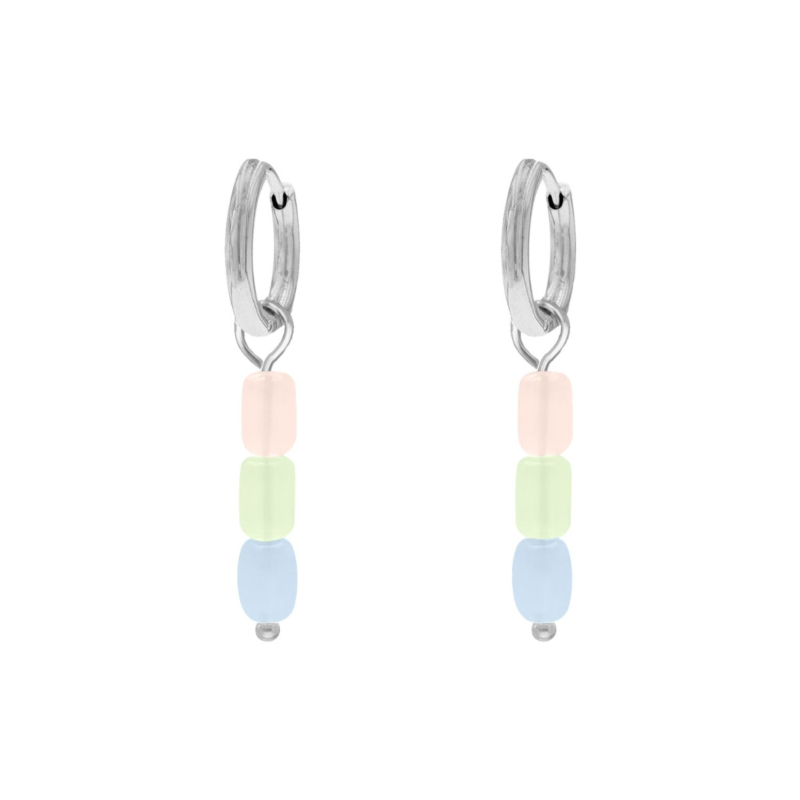 Oorbellen met steentjes pastel