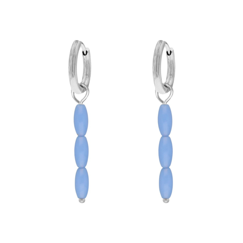 Oorbellen blauwe kralen