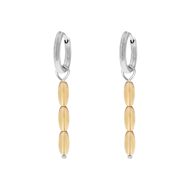 Oorbellen bruine kralen