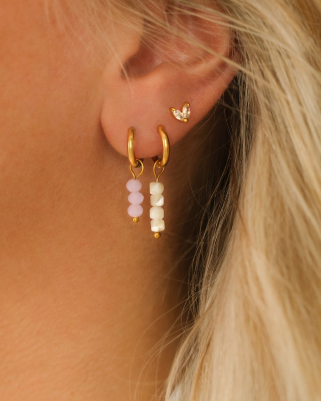 Gouden earparty met steentjes